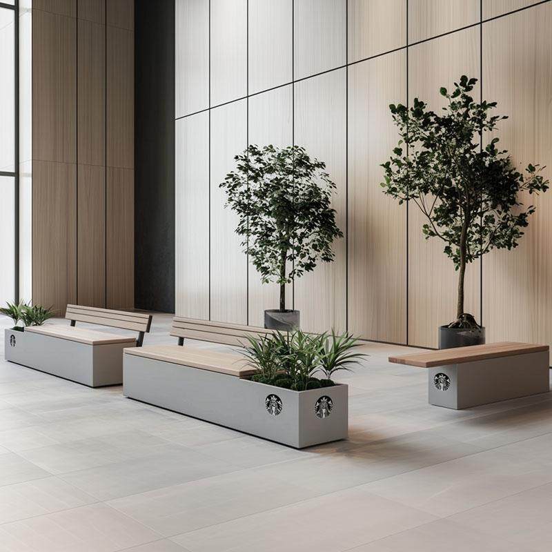 Outdoor Furniture Italian - イタリア製クリエイティブ屋外ガーデンベンチ北欧カフェ衣料品店レジャーチェア中庭フラワートローフロングベンチ家具FYSS