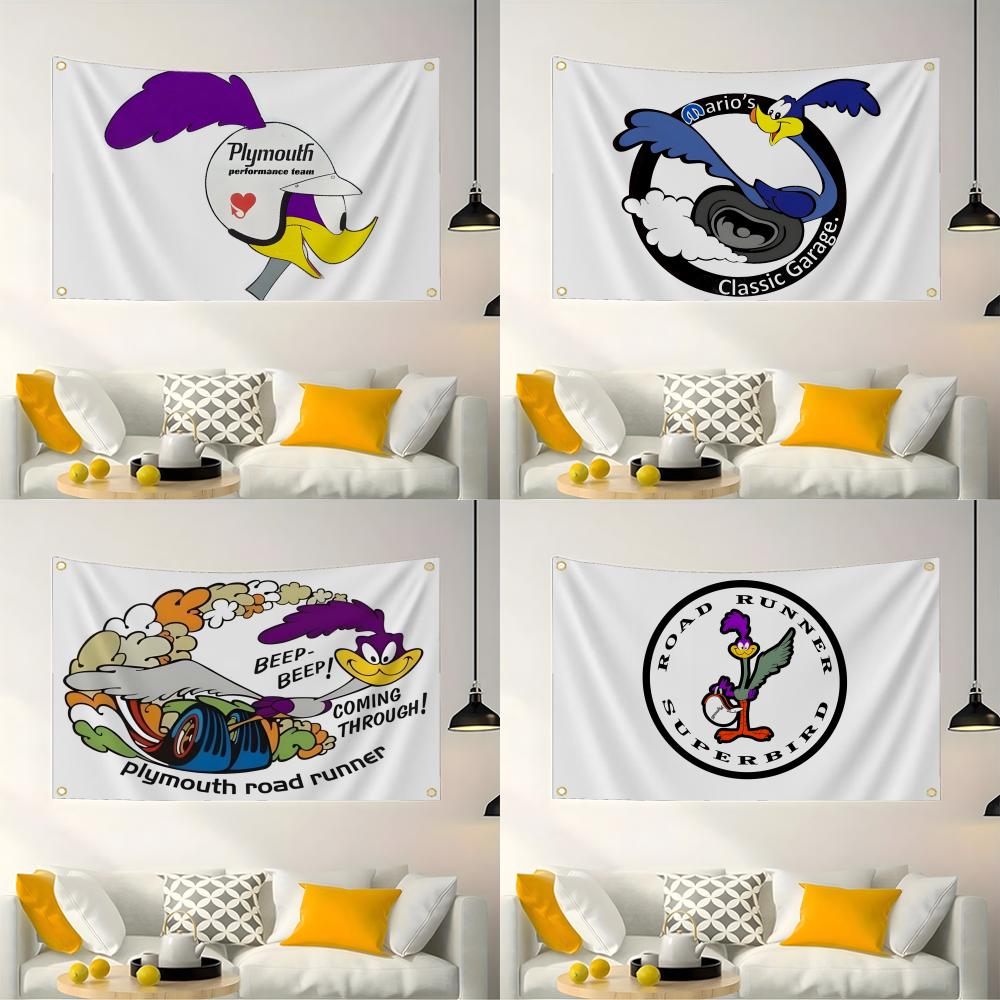 Outdoor Furniture Plymouth - P-Plymouth R-Roadrunner Flags 屋内および屋外用装飾旗、カスタム家具、壁や庭の装飾品
