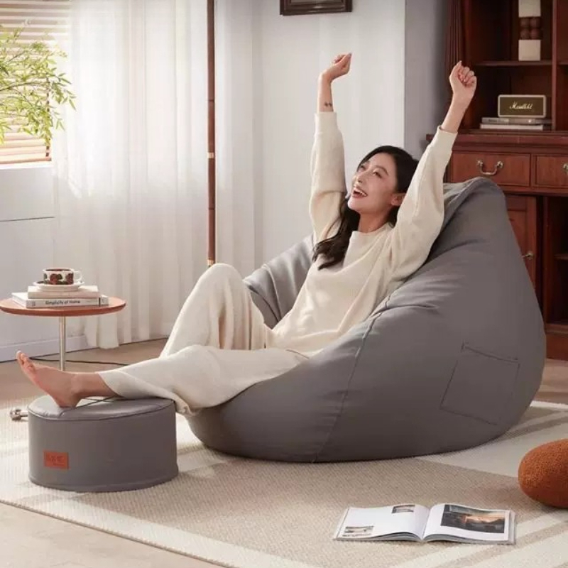 Outdoor Furniture Rattan - ラウンジベッドルームデザインビーンバッグソファ骨なし屋外クッション付きビーンバッグソファ小型リラックスパフデクアルト籐家具
