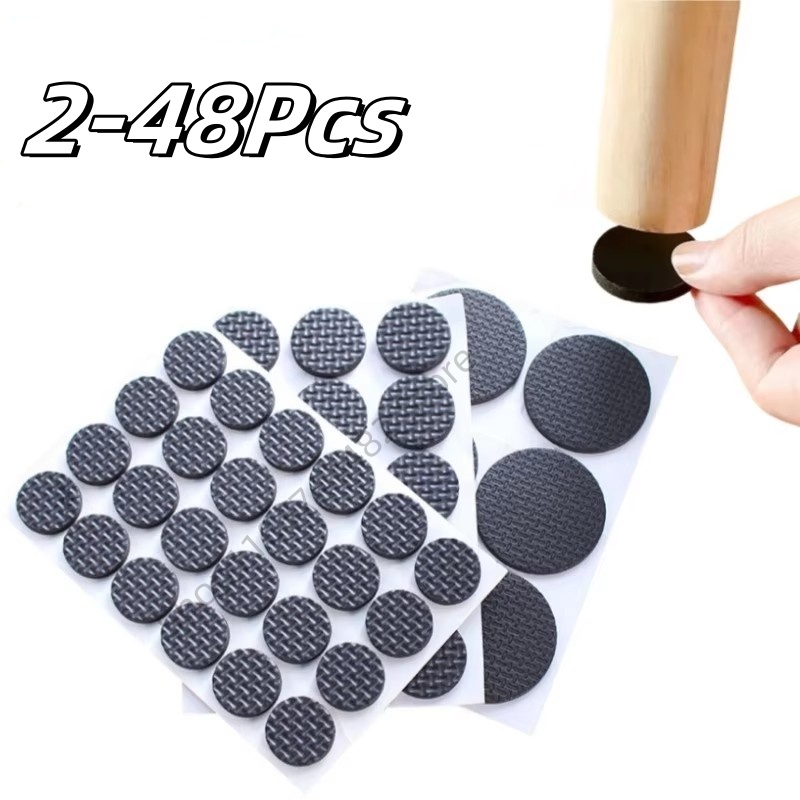 Outdoor Furniture Leg Protectors - 2-48個入り 自己粘着式 ブラック 家具脚用 ラグ フェルトパッド