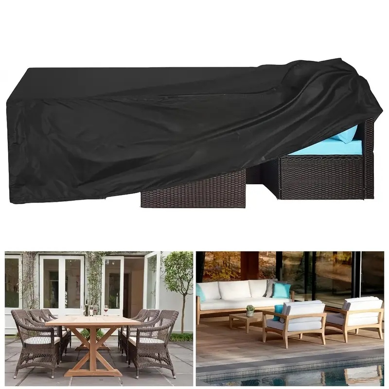 Outdoor Furniture Rattan - 頑丈な防風ガーデン家具カバー - UV耐性、耐久性のあるオックスフォードポリエステル製屋外パティオプロテクター（ラタンソファ用）