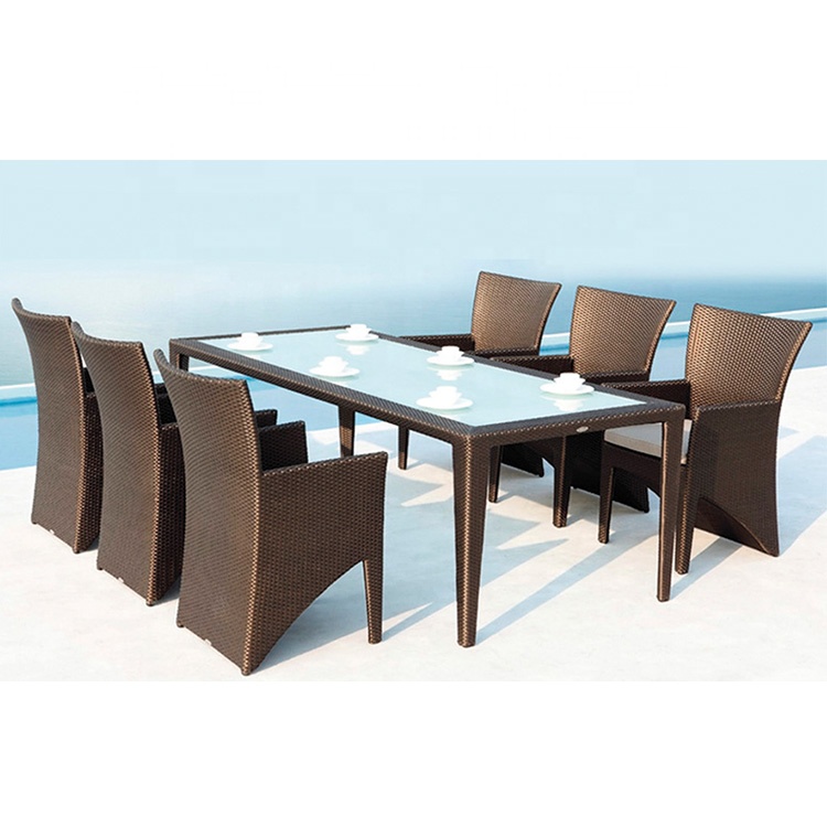 Outdoor Furniture Rattan - カスタム新スタイル屋外パティオ家具織合成籐籐ダイニングコーヒーテーブル椅子ガーデン家具セット