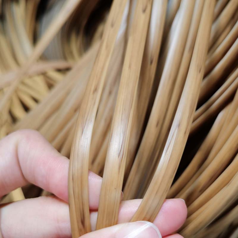 Outdoor Furniture Rattan - 50 メートルライトウッドカラー PE フラットグラデーション合成ラタン素材織りプラスチック杖屋外用椅子テーブルバスケット