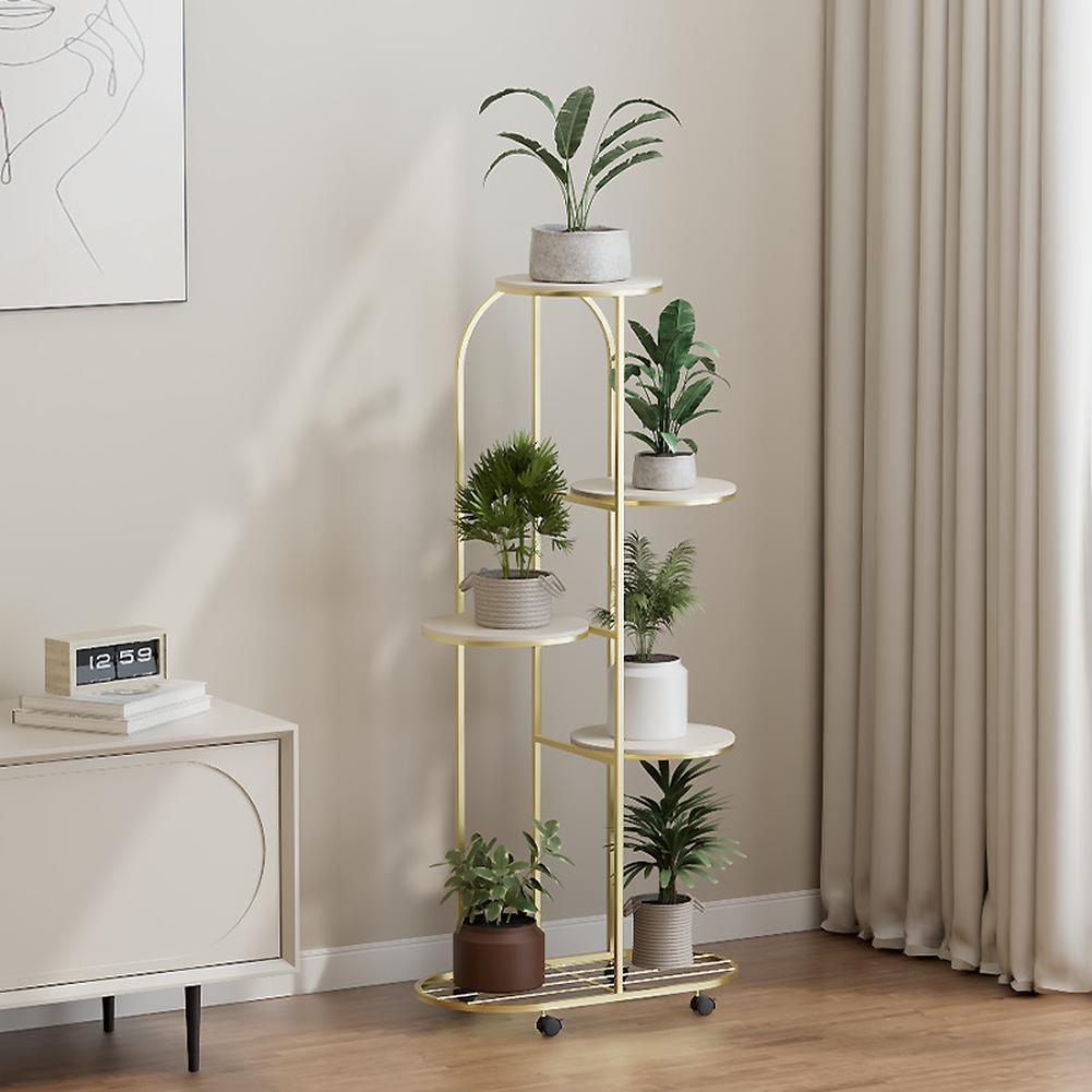 Outdoor Furniture On Sale - 植物棚フラワーポットホルダー、錬鉄製コーナー複数プランターラックオーガナイザー、車輪付き、部屋のコーナーバルコニーガーデン用