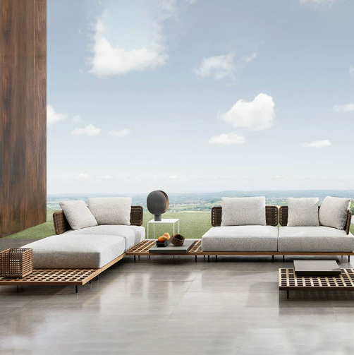 Outdoor Furniture Rattan - # 屋外ソファパティオヴィラテラス家具チーク防水屋外ガーデン屋外バルコニーラタンチェアソファコンビネーション