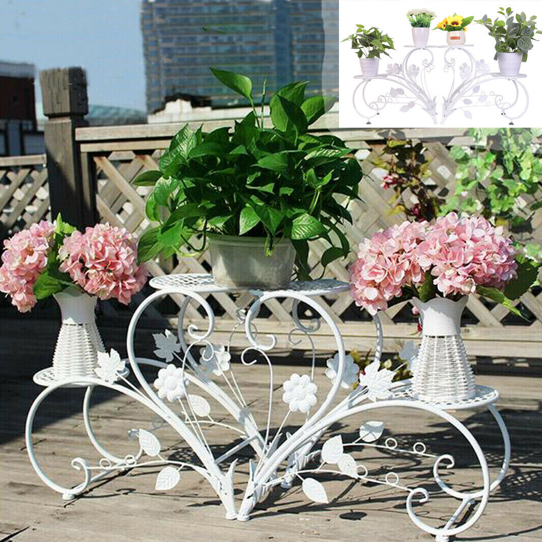 防錆金属製プラントスタンド 4つの鉢植え用フラワーディスプレ - Outdoor Furniture On Sale のレビューと価格