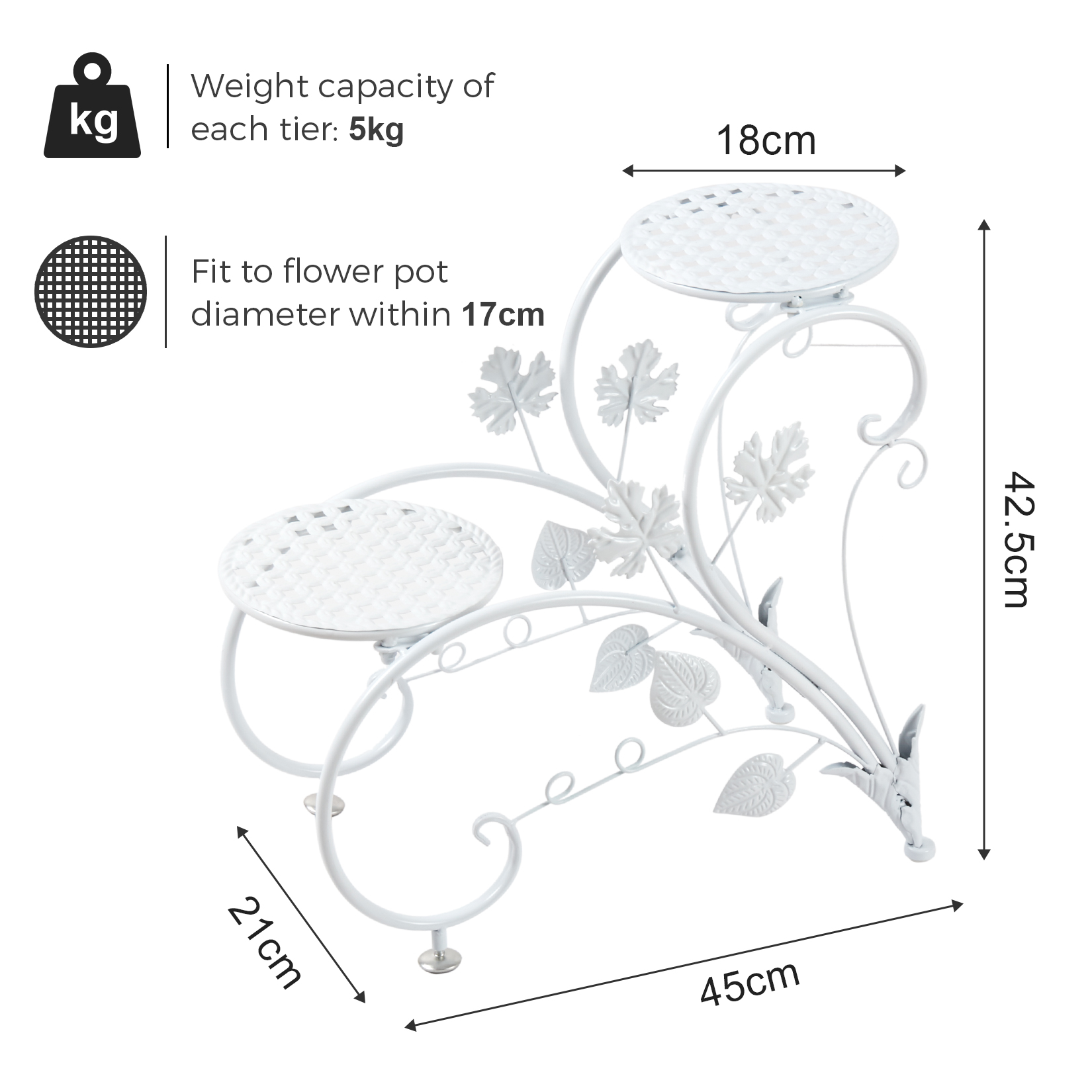 防錆金属製プラントスタンド 4つの鉢植え用フラワーディスプレ - Outdoor Furniture On Sale のレビューと価格