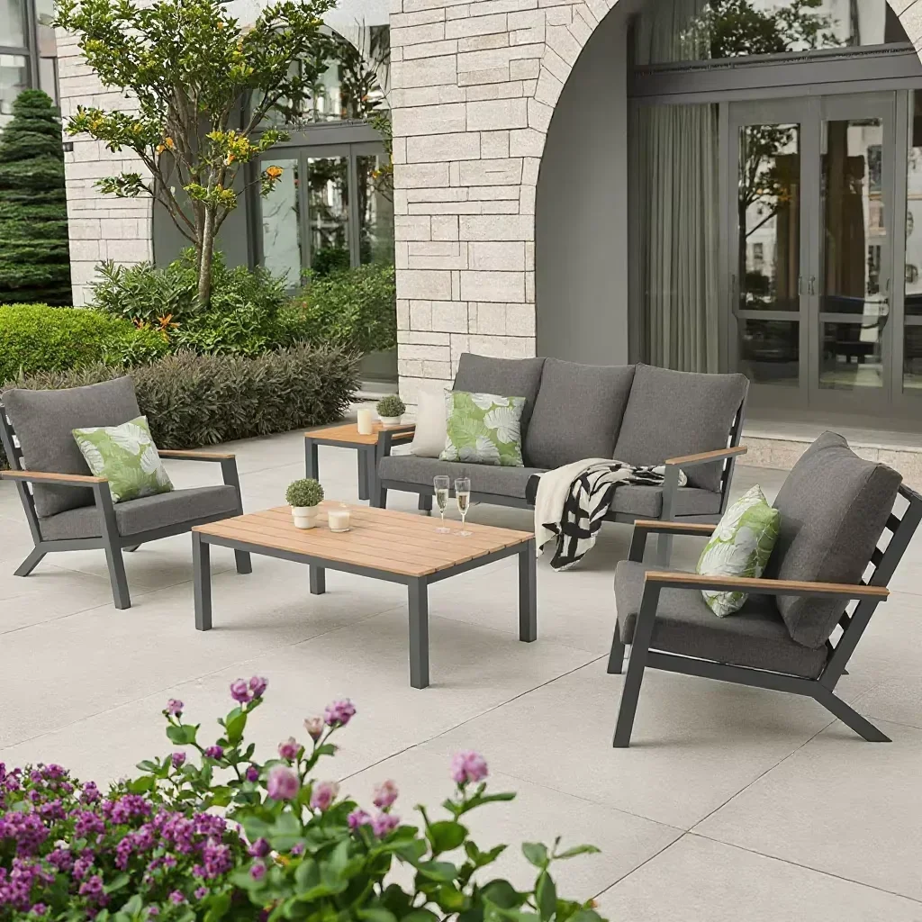 アルミ製イタリアン屋外ソファ、防水クッション付きガーデン家具 - Outdoor Furniture Italian のレビューと価格