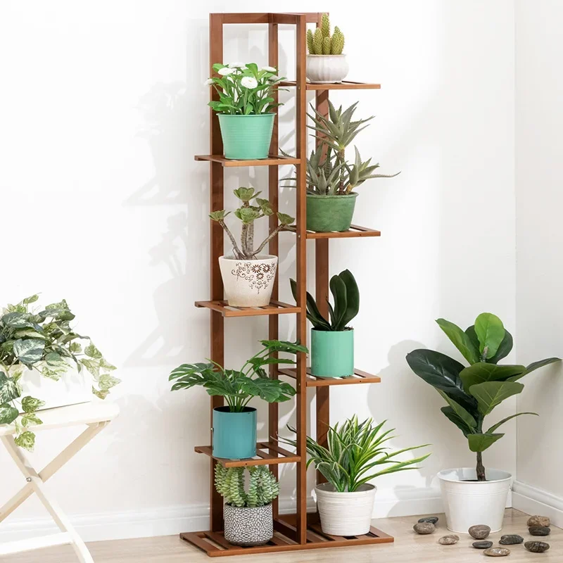 バルコニーガーデンスタンド健康的な竹の花の収納棚多層強力な耐 - Outdoor Furniture On Sale のレビューと価格