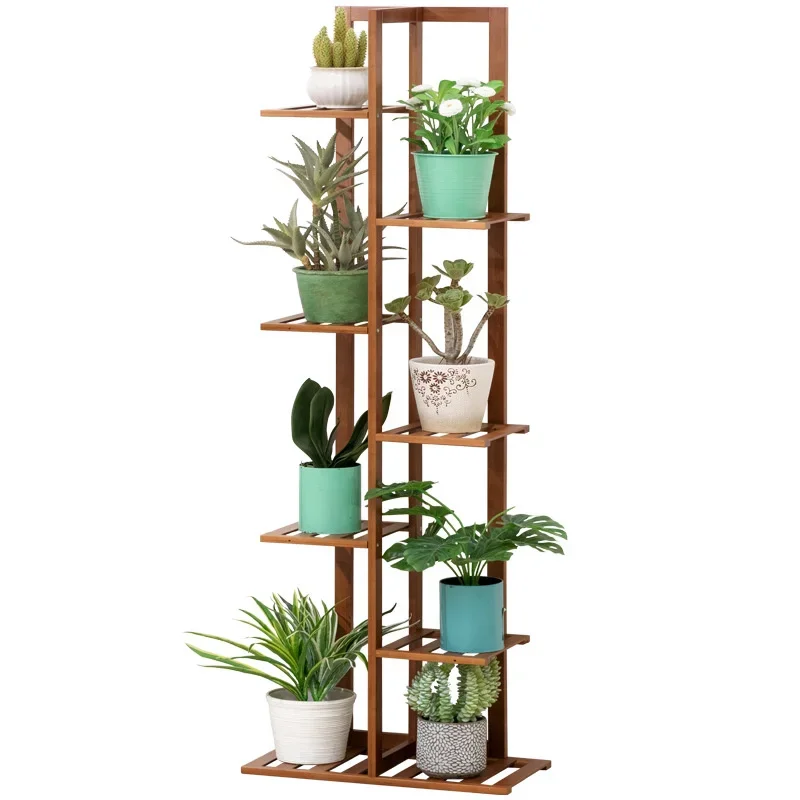 バルコニーガーデンスタンド健康的な竹の花の収納棚多層強力な耐 - Outdoor Furniture On Sale のレビューと価格