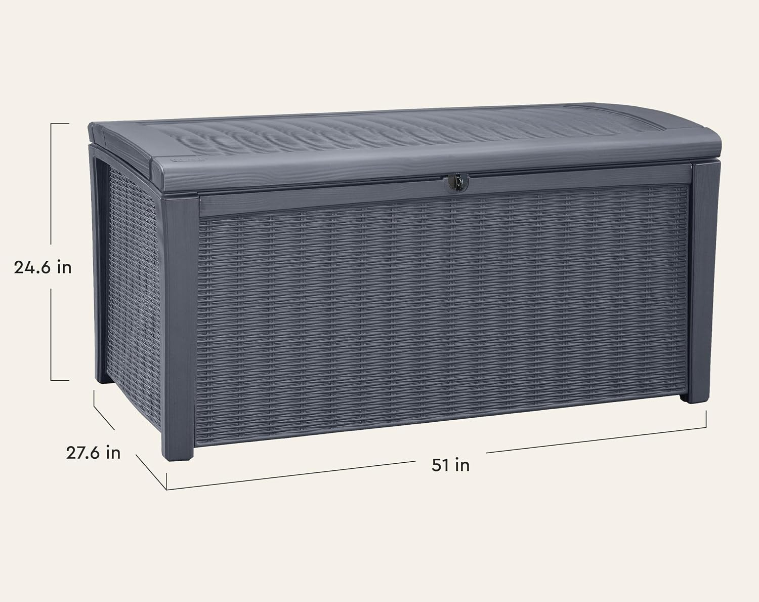 110ガロン屋外収納デッキボックス、ロック付き防水樹脂製コン - Outdoor Furniture Rattan のレビューと価格