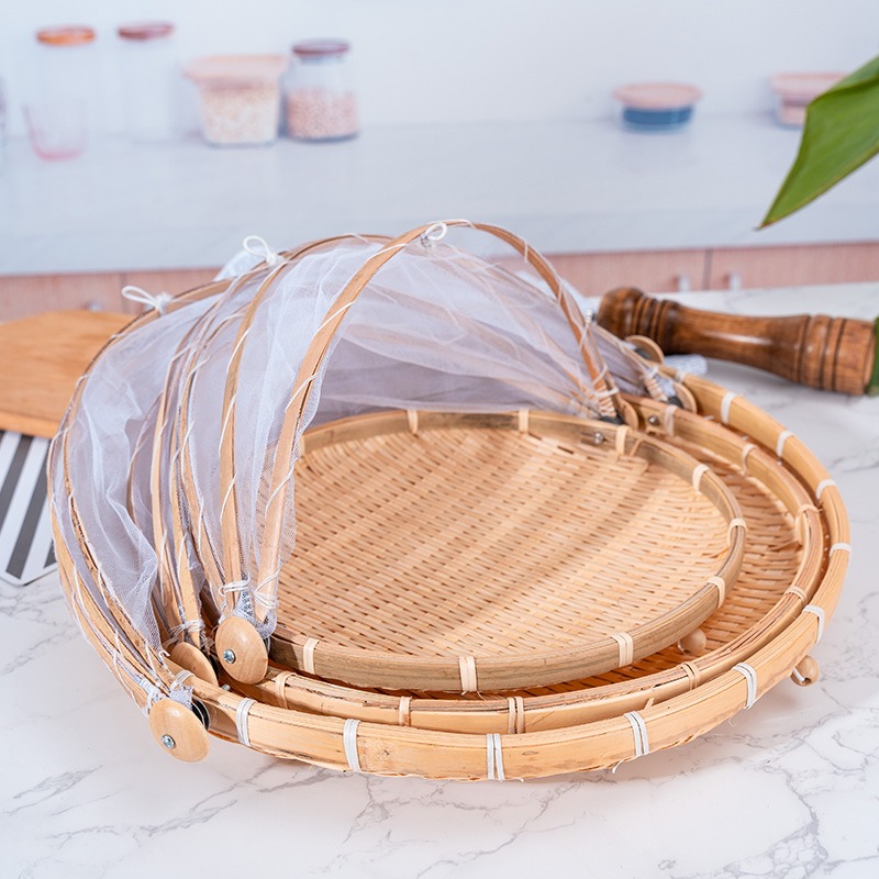 竹編みバスケット防蚊帳果物野菜バスケットちりとりテントバスケ - Outdoor Furniture Rattan のレビューと価格