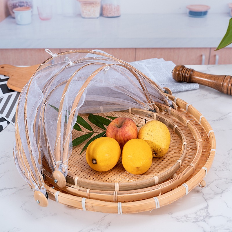 竹編みバスケット防蚊帳果物野菜バスケットちりとりテントバスケ - Outdoor Furniture Rattan のレビューと価格