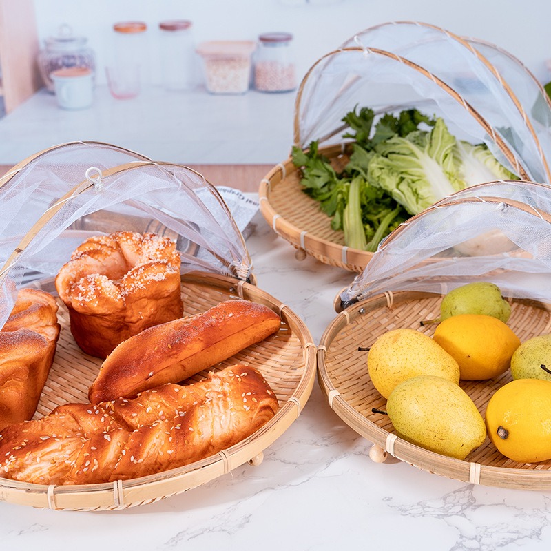 竹編みバスケット防蚊帳果物野菜バスケットちりとりテントバスケ - Outdoor Furniture Rattan のレビューと価格