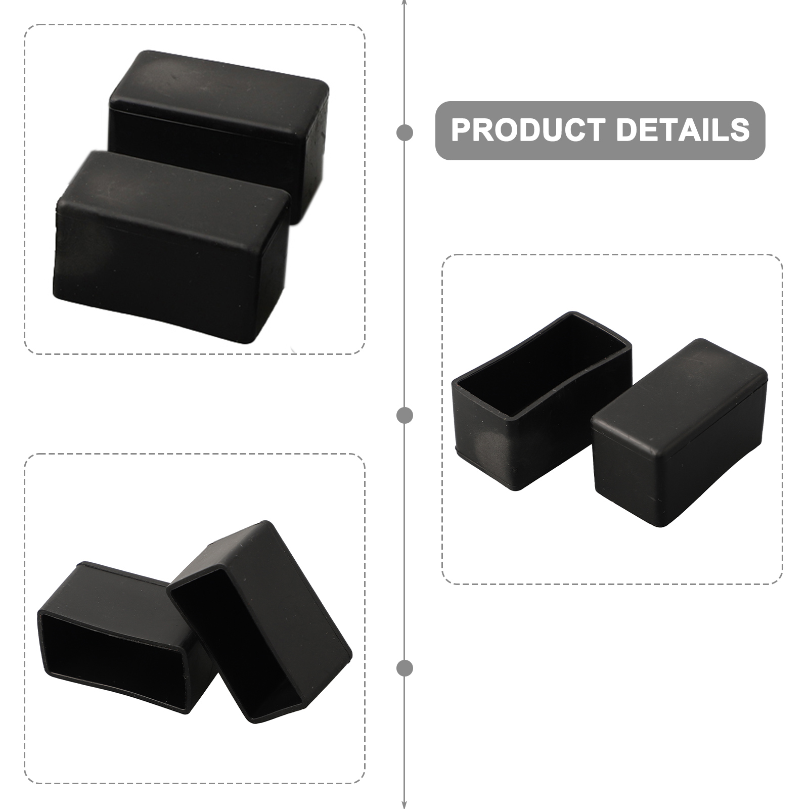 12 ピース/セット正方形椅子脚キャップゴム滑り止めテーブル - Outdoor Furniture Leg Protectors のレビューと価格