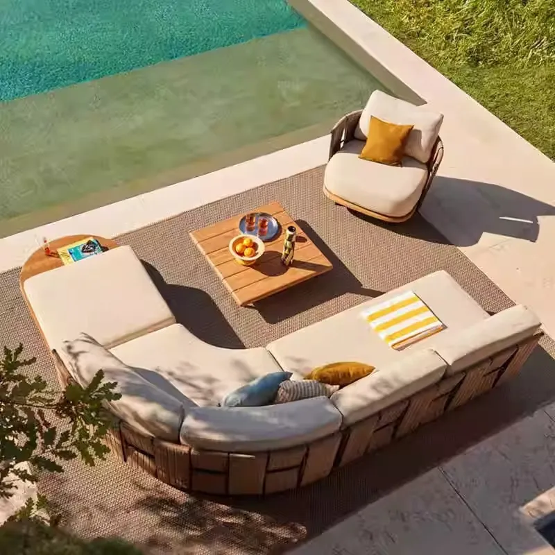 北欧風屋外ラタンソファ、ヴィラ中庭ガーデンサンルーム、デザイ - Outdoor Furniture Rattan のレビューと価格