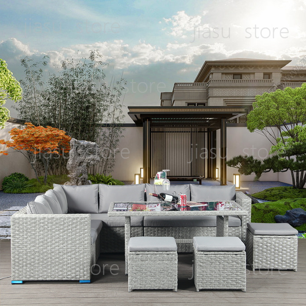 パティオ家具セット 屋外ラタンコーナーソファセット ラタンカ - Outdoor Furniture Rattan のレビューと価格