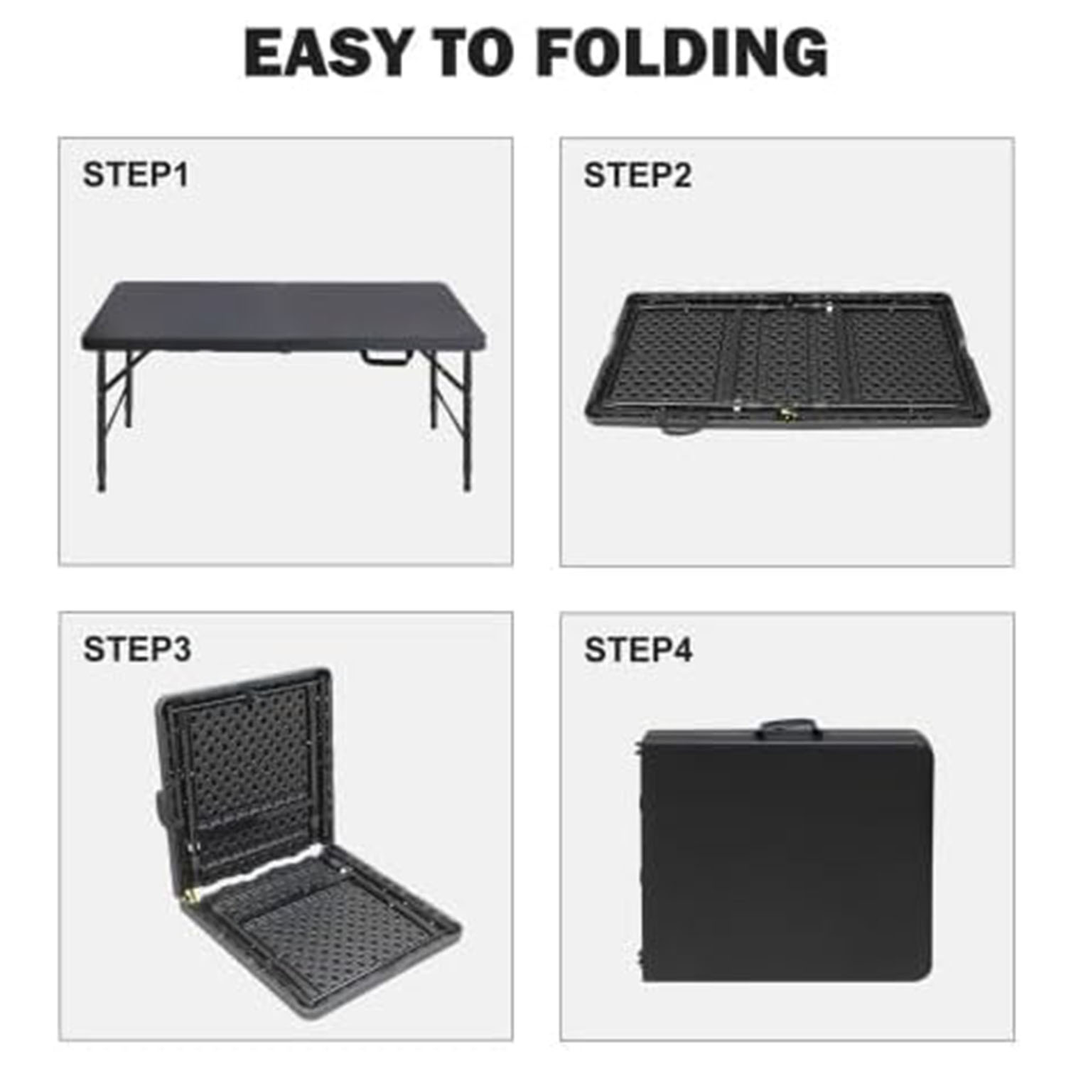 折りたたみ式テーブル 4フィート 高さ調節可能 ヘビーデュー - Outdoor Furniture Usa のレビューと価格