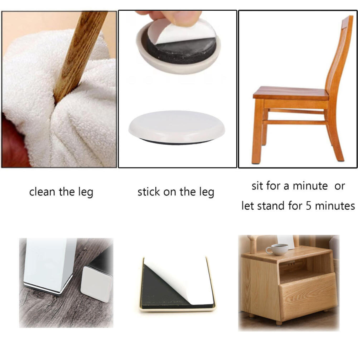 24/16/8/4個入り 自己粘着式家具スライダーパッド、厚 - Outdoor Furniture Leg Protectors のレビューと価格