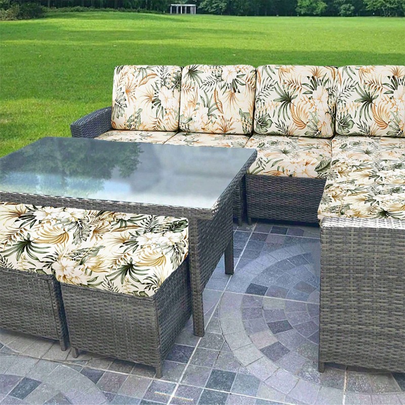 ガーデンファニチャークッション用プリントカバー、伸縮性のある - Outdoor Furniture On Sale のレビューと価格