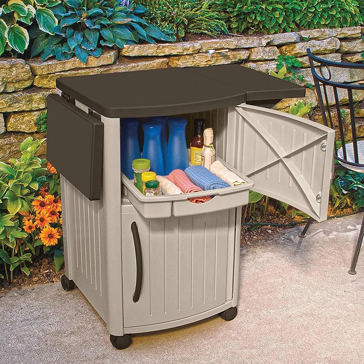 屋外グリル用準備台テーブル（収納付き）、裏庭パティオ用BBQ - Outdoor Furniture Usa のレビューと価格